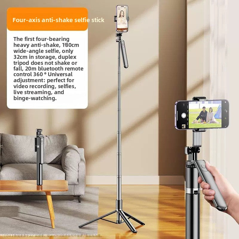 Close-up of Selfie Stick Tripod fill light brightness levels